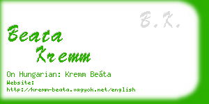 beata kremm business card